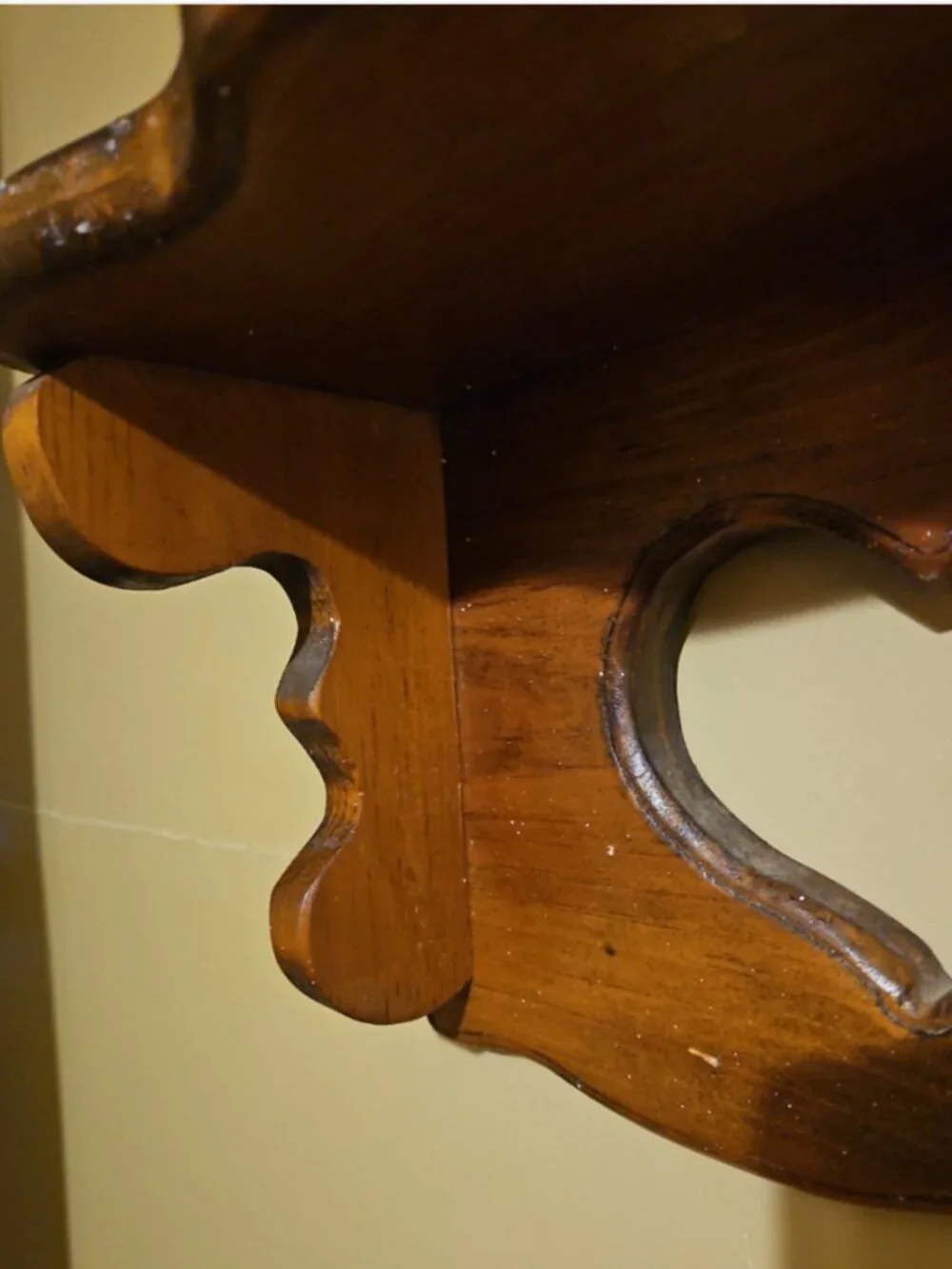 Vintage Heart Cutout Pine Wood Hanging Display Shelf Grannycore Cottagecore 41